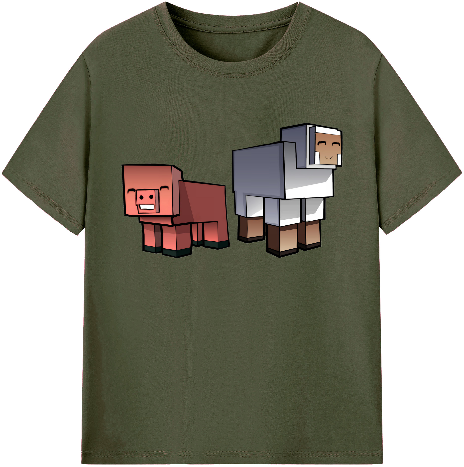 （画像用） マインクラフト ブロックの世界 Minecraft MC Block world 綿100％ メンズ半袖Tシャツ｜肌触りやわらか＆通気性